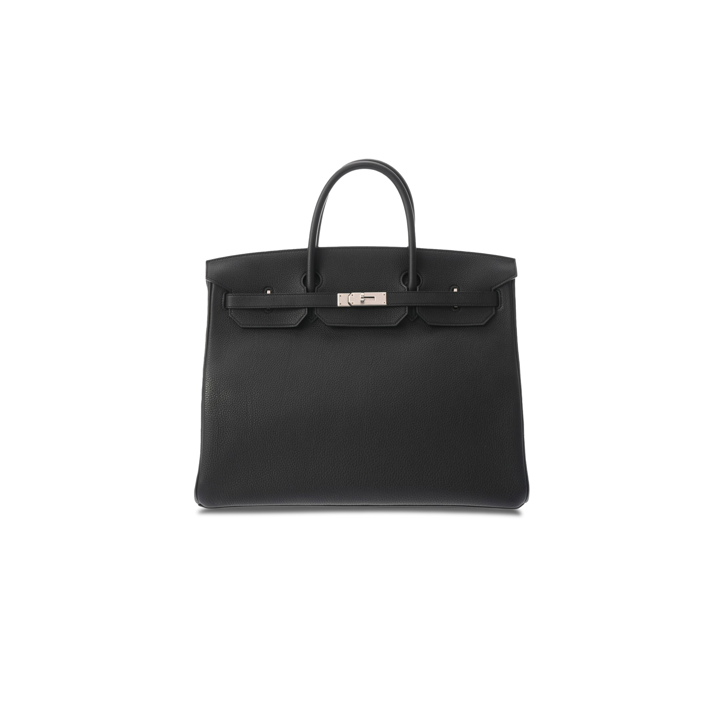 H**mes master birkin 40 box noir black leather silver buckle bag 635330 (40*30*21cm)